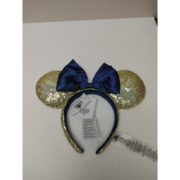 Disney Accessories - Disney World 50th anniversary blue & gold Minnie Mouse ears New